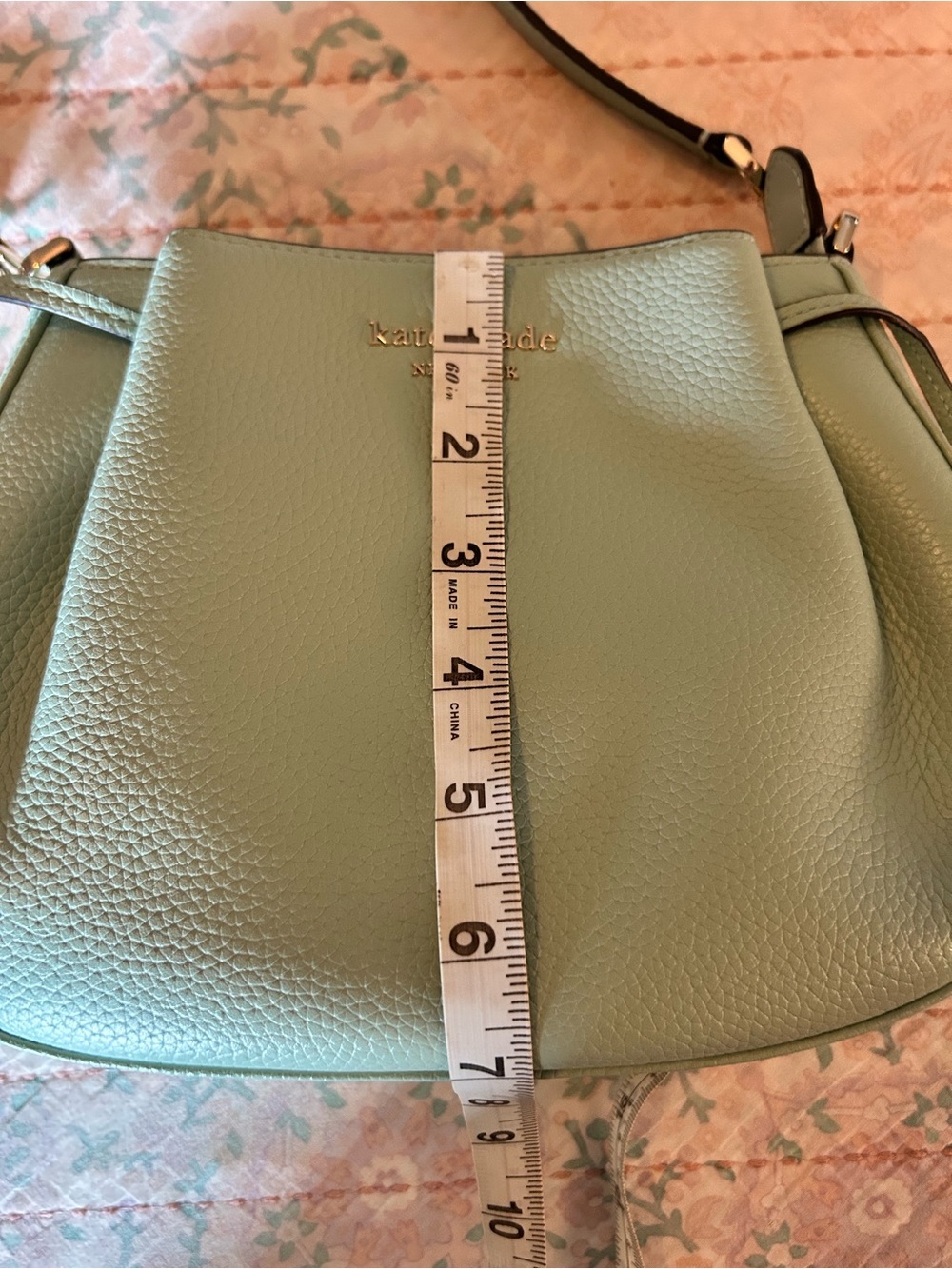 Kate Spade Dumpling Pebbled Leather Light Mint Green Crossbody Bag Purse EUC - Picture 12 of 14